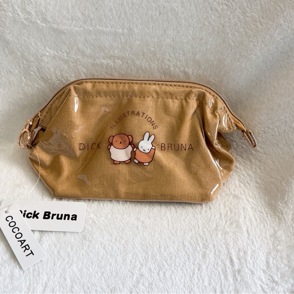 Brand New Dick Bruna x COCOART Miffy cosmetic bag in brown Japan exclusive item